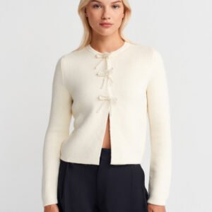 Pearl Bow  Knitwear Cardigan