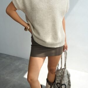 Beige V Neck Sweater