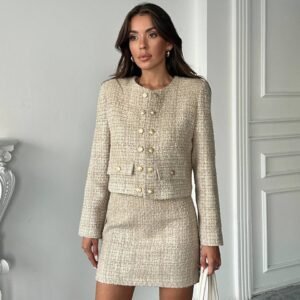 Beige Checkered Jackets