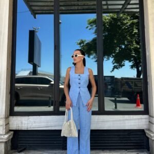 Light Blue Linen Set